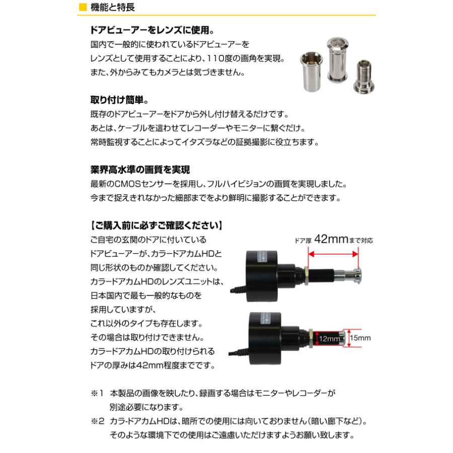 カラードアカムHD ドアスコープ ドアビューアー型 玄関ドア用 カラードアカムHD ドアスコープ ドアビューアー型 玄関ドア用
