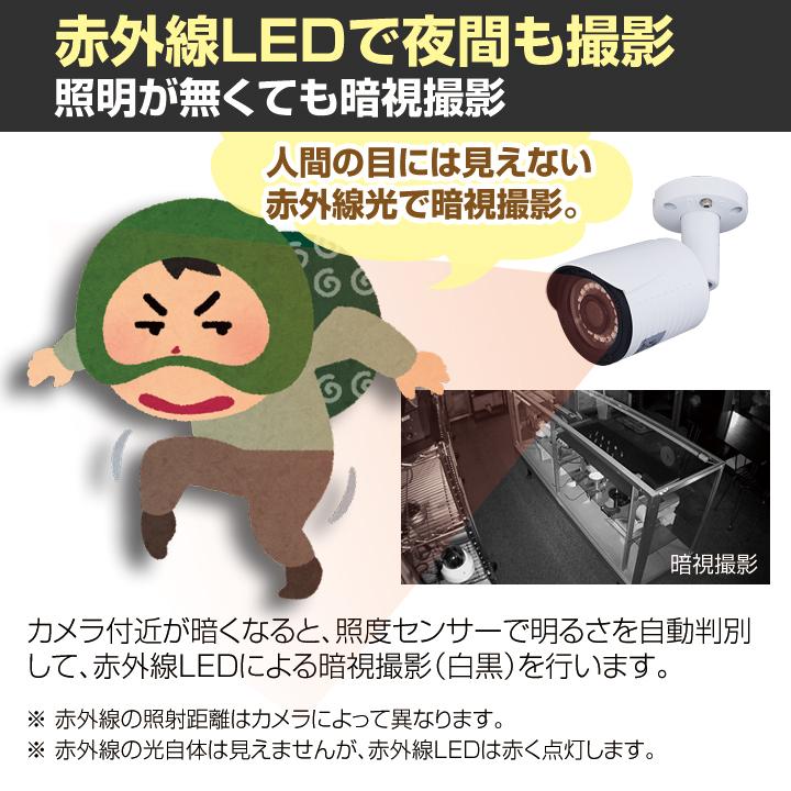 防犯カメラ 監視カメラ 522万画素 防雨 赤外線暗視 AHD 電動ズーム