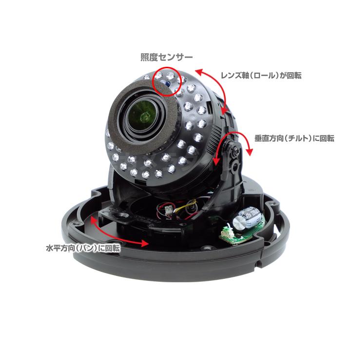 防犯カメラ 監視カメラ 522万画素 5MP ワンケーブル対応 赤外線暗視 防