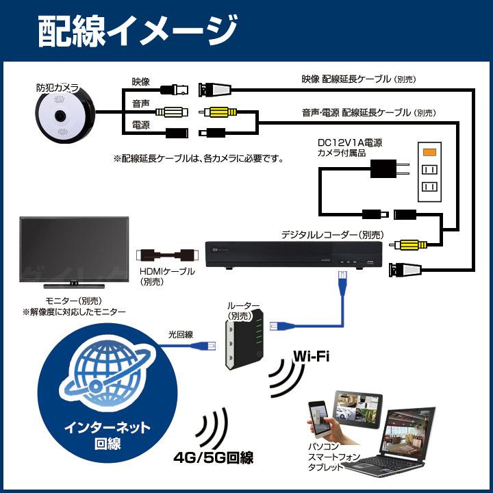 防犯カメラ 屋外設置 玄関 駐車場 家庭用 監視 赤外線 超広角 AHD高画質 フルHD 220万画素 / CT-SH1000｜bc-direct｜13