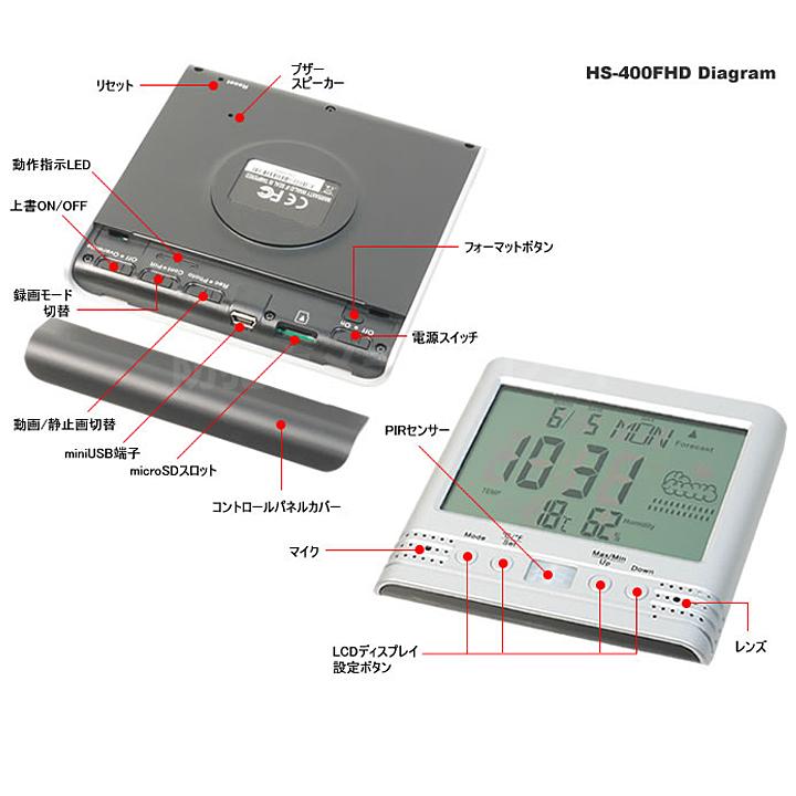 防犯カメラ hs-400fhd HS-400FHD クロック型デジタルビデオカメラ サンメカトロニクス