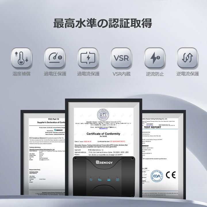 レノジー RENOGY DCCシリーズ 12V 50A 走行充電器 MPPTチャージ