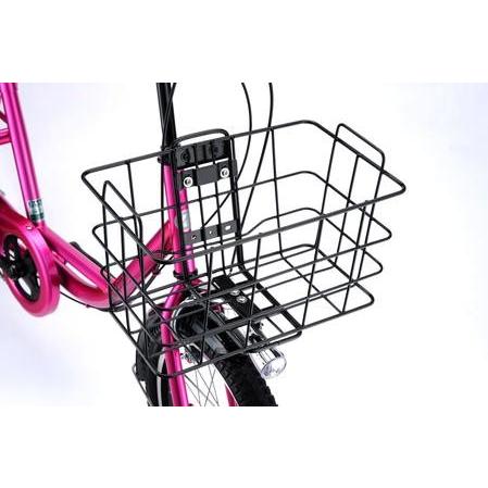 ピンク色の三輪車 前後メッシュカゴ付きブリジストン ブリヂストン 三輪自転車 ブリヂストンワゴン M.ブランLピンク