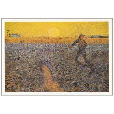 ポストカードフィンセント ファン ゴッホ (Vincent van Gogh)  種まく人 (The Sower) 横 枠あり (training)