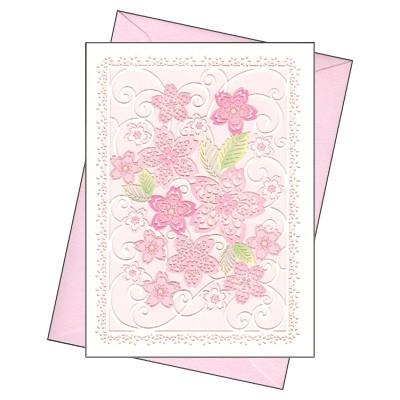 グリーティングカード 和風多目的 レーザーカット 桜 ピンク Leaf G All 414 l Pictorial Network 通販 Yahoo ショッピング