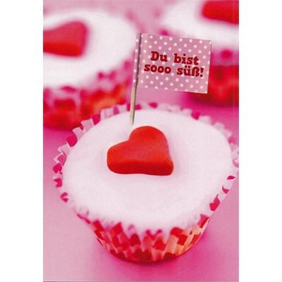 ポストカード ハート 赤いハートが乗っかったカップケーキ Heart Heart 064 l Pictorial Network 通販 Yahoo ショッピング
