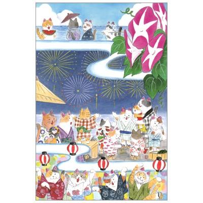 ポストカード四季ねこねこ 夏 朝顔 Snpc48 Sonicacts Com