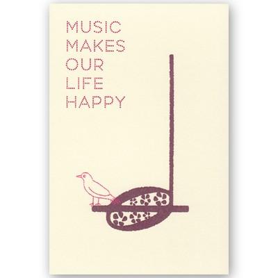 ポストカード イラスト ピンクの鳥と音符 Crackle Ill 17 l Pictorial Network 通販 Yahoo ショッピング