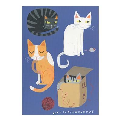 お礼や感謝伝えるプチギフト ポストカード イラスト Matti Pikkujamsa マッティ ピックヤムサ 4ひきのねこ Heart Columbiatools Com