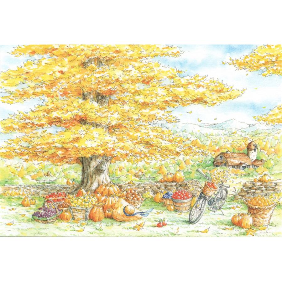 ポストカード イラスト 内田新哉 秋の風景 大きな銀杏の木 Act C Ill 55 l Pictorial Network 通販 Yahoo ショッピング