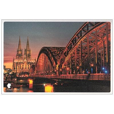 ポストカード【風景】世界の絶景　ケルン大聖堂の夜景 (ドイツ) ※おまけ付き (iroha)