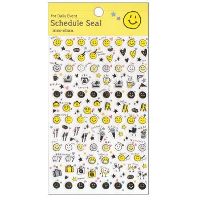 雑貨 シール ニコちゃん スマイル 金箔 スケジュールシール デイリーイベント Pbook Tm Seal 755 l Pictorial Network 通販 Yahoo ショッピング