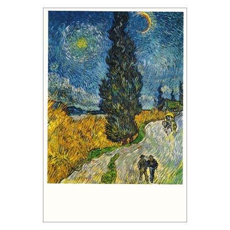 【61%OFF!】 贈物 ポストカード アート フィンセント ファン ゴッホ Vincent van Gogh 糸杉と星の見える道 Road with Cypress and Star 1890 paper A7574 poetsofindia.in poetsofindia.in