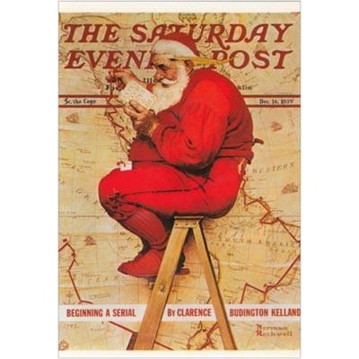 ポストカード イラスト Norman Rockwell ノーマン ロックウェル 配達ルートを考えるサンタクロース Xmas 009 l Pictorial Network 通販 Yahoo ショッピング