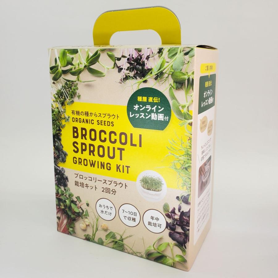 ブロッコリースプラウト グリーンフィールドプロジェクト 有機  栽培キット ホワイト 2袋入 園芸用品 ミニ盆栽 栽培キット 有機栽培 オンラインレッスン動画付 | 