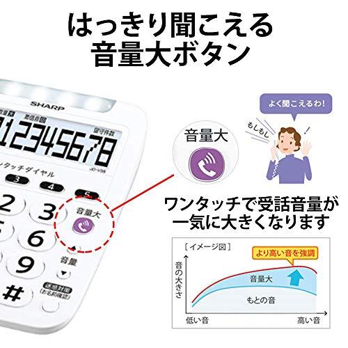 シャープ 電話機 コードレス 子機2台付き 迷惑電話対策機能付き 大きなボタン 聞きやすい大音量 ホワイト系 JD-V38CW 親機