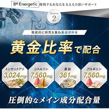 Be Energetic トンカットアリ アルギニン シトルリン 亜鉛 マカ テストステロン サプリ Physta 90カプセル 2袋セット GMP認定工場 国内 ビーエナジティック
