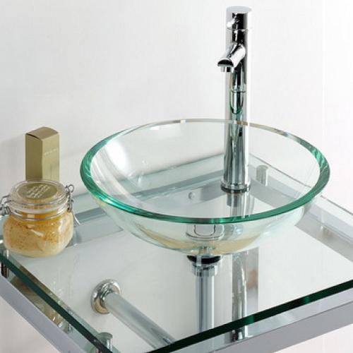 洗面ボウル ガラス オンカウンター 置き型 ベッセル ラウンド 丸