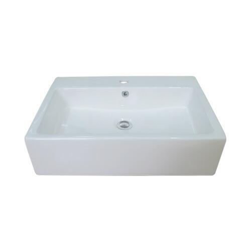 洗面台　おしゃれ　セット　洗面ボウル　4点セット　大きい　陶器製　置き型　白　リフォーム　改装　ホワイト　かわいい　混合水栓　幅60cm　B-0402049HJset106　四角型