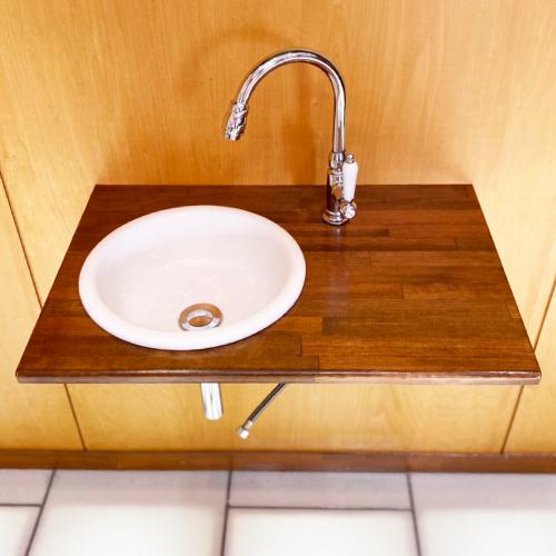 洗面台 木製 リフォーム おしゃれ コンパクト 丸型 洗面ボウル