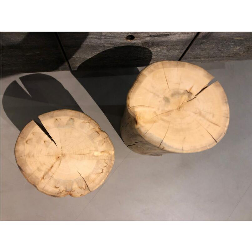 丸太 切り株 椅子 スツール 無垢 ヒバ 2個セット 日本製 直径20×高30