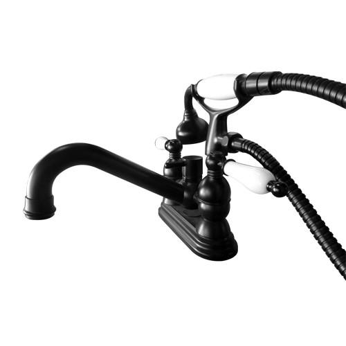 シャワーヘッド おしゃれ リフォーム 交換 DIY付き 混合水栓 陶器 ブラック(黒) ３穴用 奥行25×吐水口高5.5cm INK-0301009HT-S_1