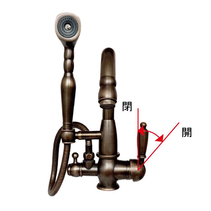 蛇口 レバーハンドル リフォーム シャワーヘッド付き 混合水栓