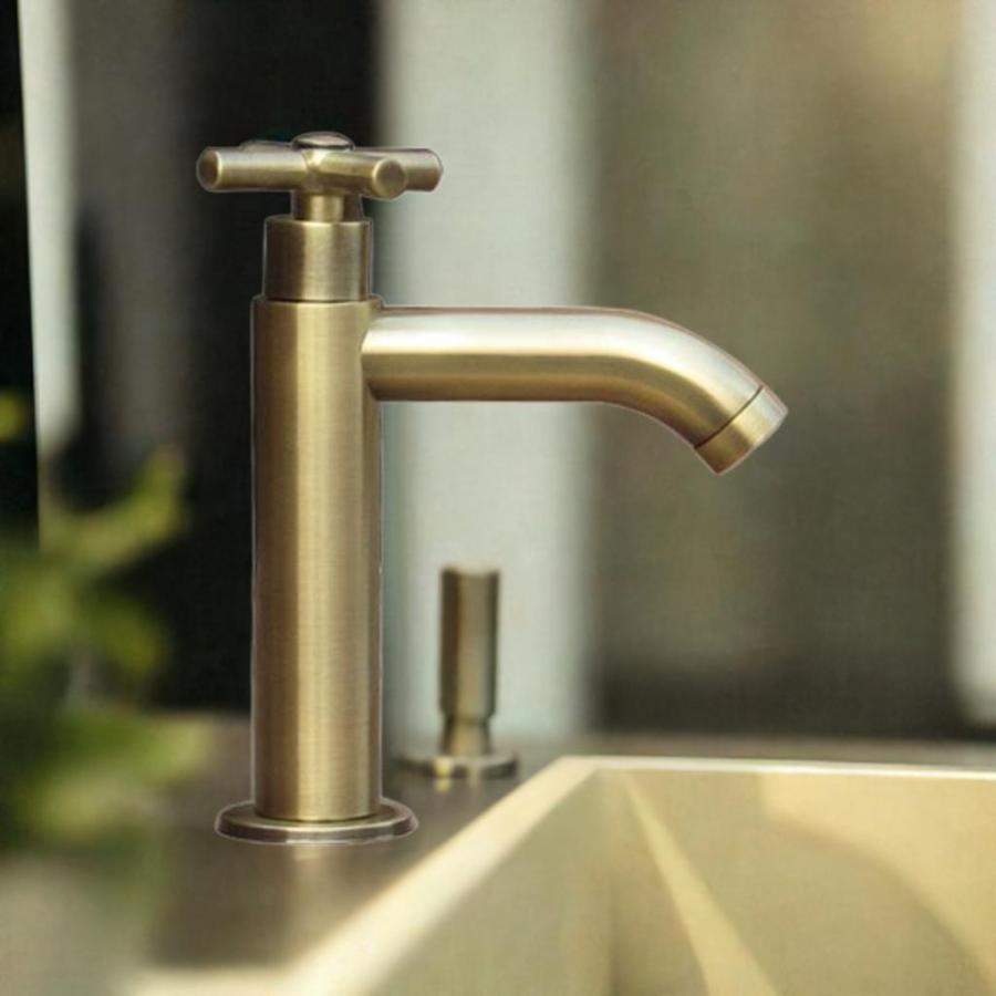 洗面 水栓 蛇口 交換 水栓金具 単水栓 クロスハンドル アンティーク