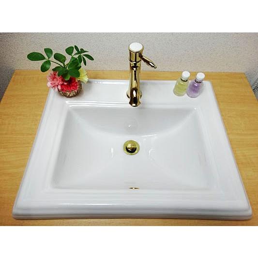 洗面ボウル おしゃれ 陶器 オーバーカウンター 埋め込み スクエア 四角 幅59cm Ink h Ink h ビーキューブyahoo ショッピング店 通販 Yahoo ショッピング