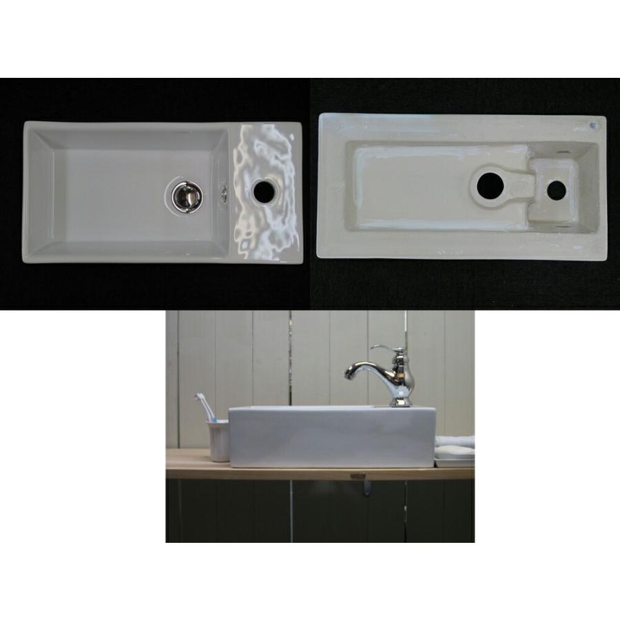 トイレ 手洗い ボウル セット 陶器製 幅485mm スタイリッシュ