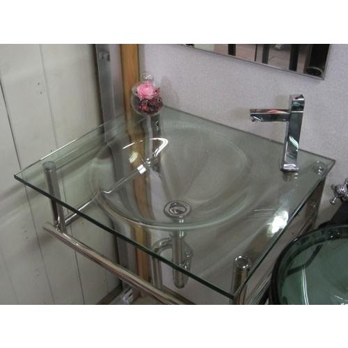 洗面台 交換 ガラス おしゃれ リフォーム 洗面ボウル ステンレス台の３点セット クリア 幅56cm Kc 0011on Cr Kc 0011on Cr ビーキューブyahoo ショッピング店 通販 Yahoo ショッピング
