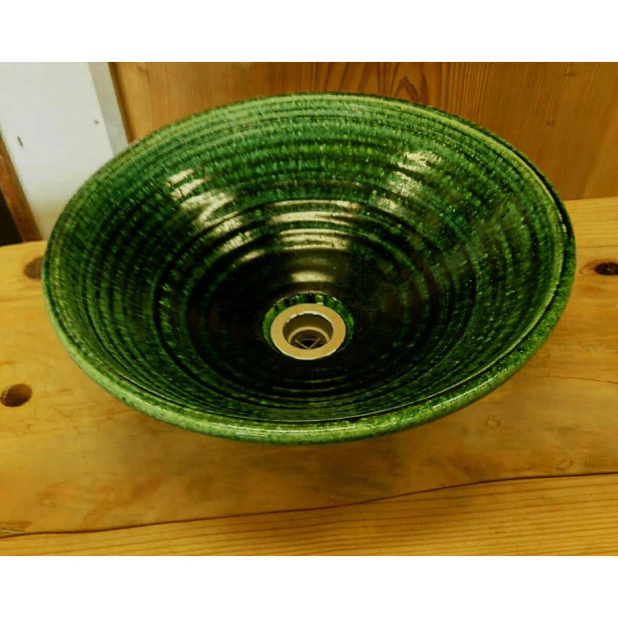 洗面ボウル 和風 緑色 約40cm