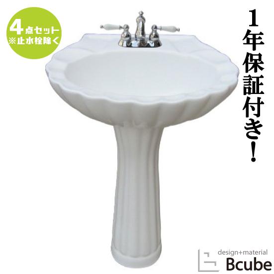 ペデスタルシンク 洗面台 セット お洒落 おしゃれ 綺麗 可愛い リフォーム 改装 Diy 4点セット 混合水栓 きれい かわいい 洗面所 Pwセット40a Ink hset 超美品再入荷品質至上