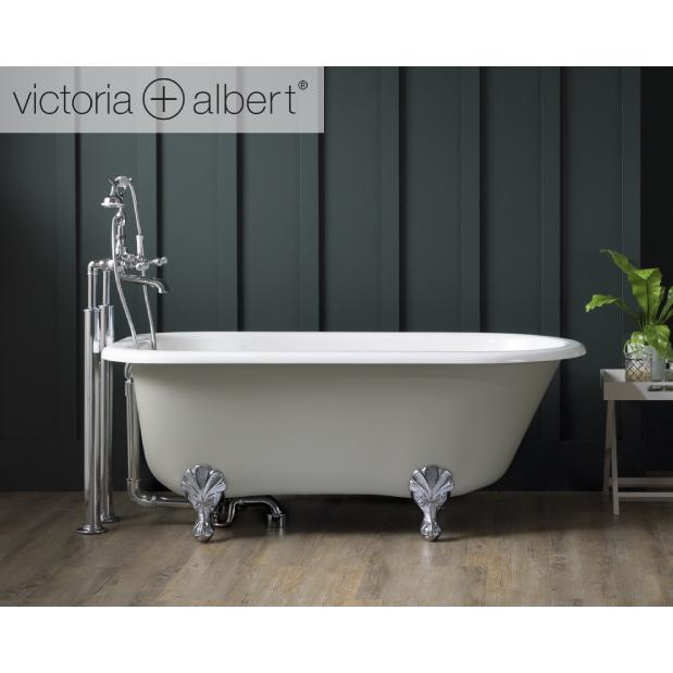 バスタブ 置き型 浴槽 最高級 おしゃれ 綺麗 きれい かわいい 白 ホワイト リフォーム イギリス ヴィクトリア アルバート ウェセックス 幅 152.5cm WES-N-SW-OF 定番キャンバス