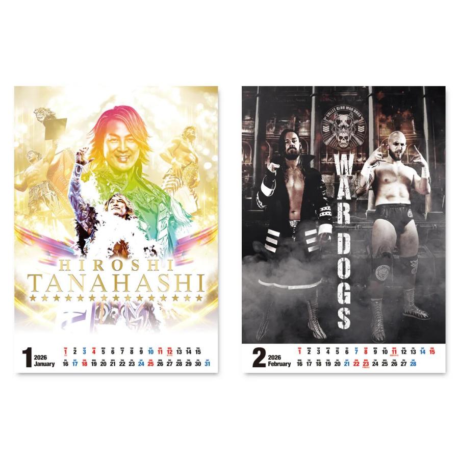 ♡※後右1006 新日本プロレス カレンダー 木製パネル 3点まとめ 2026年 新日本プロレス カレンダー（壁掛けタイプ B3サイズ）新日本