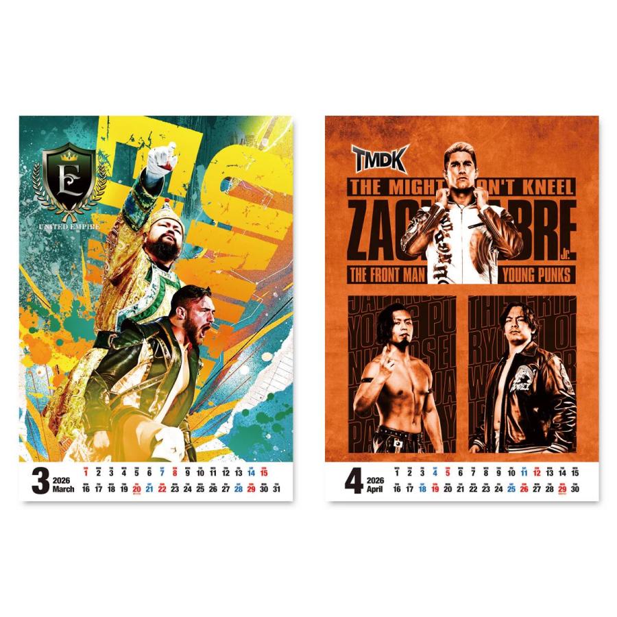 2026年 新日本プロレス カレンダー（壁掛けタイプ B3サイズ）新日本