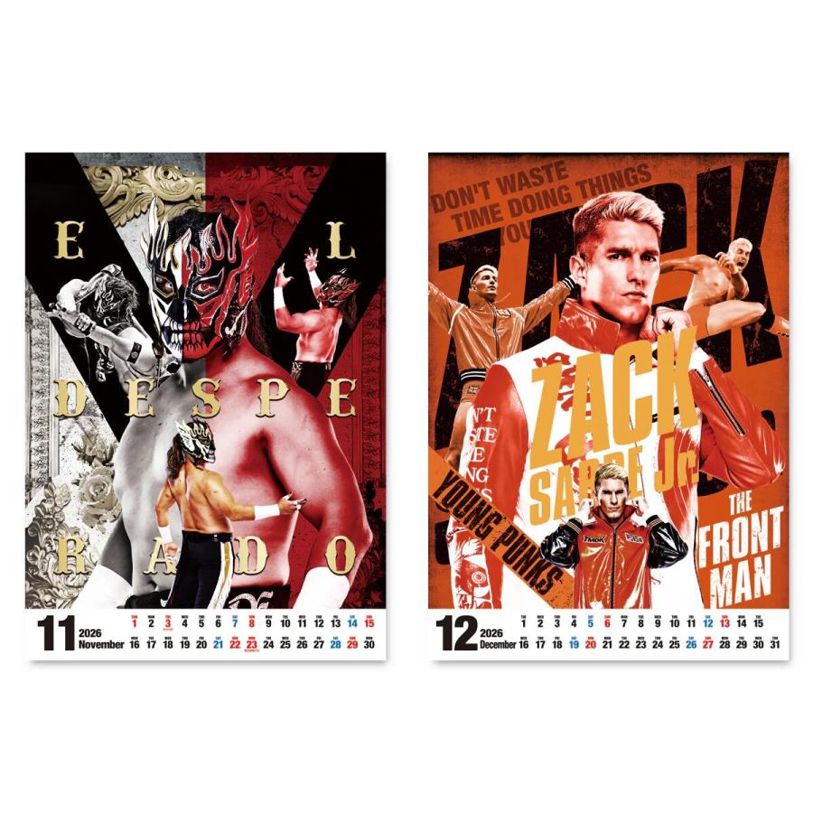 2026年 新日本プロレス カレンダー（壁掛けタイプ B3サイズ）新日本