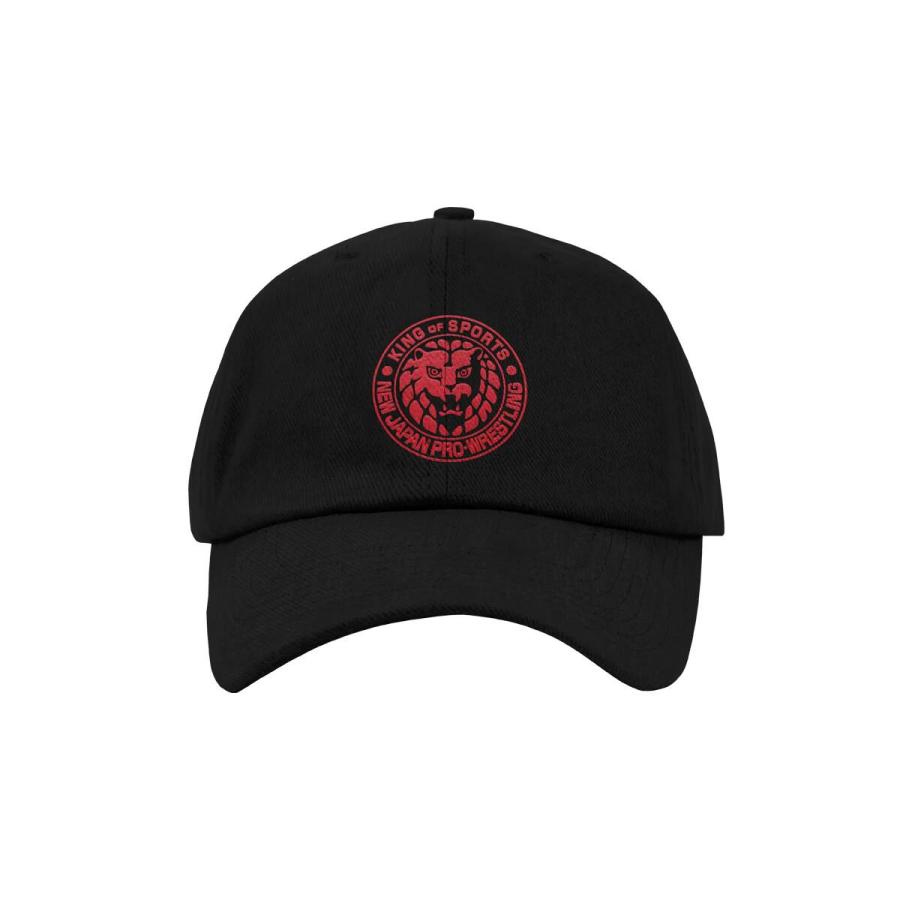 ライオンマーク ローキャップ（2025・ブラック×レッド）新日本プロレス