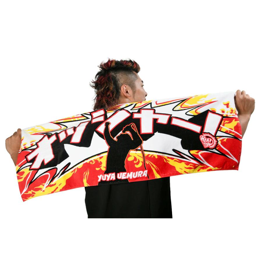 優里 熱狂 ロゴ入り スポーツタオル レッド アーティスト 上村優也「オッシャー！」スポーツタオル 新日本プロレス NJPW