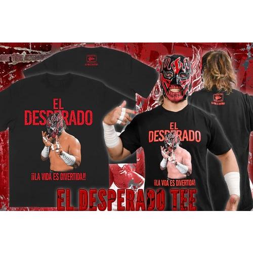 エル・デスペラード LA VIDA ES DIVERTIDA Tシャツ (ブラック×レッド