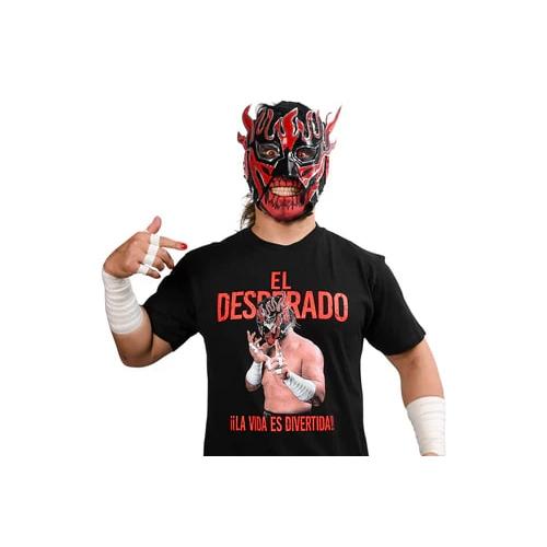 エル・デスペラード LA VIDA ES DIVERTIDA Tシャツ (ブラック×レッド