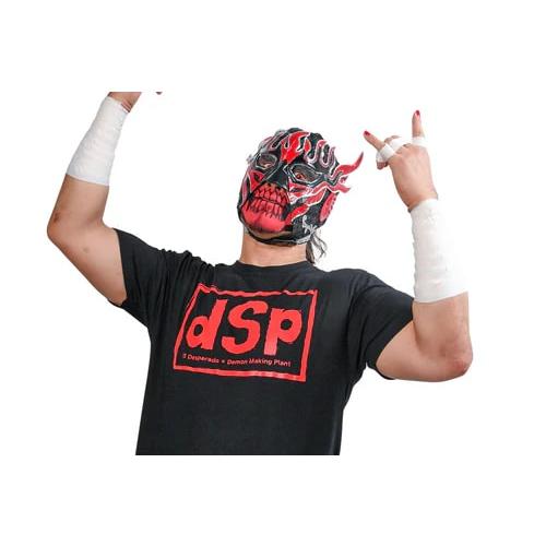 キン肉マン二世コラボ エル・デスペラード×d.M.p Tシャツ (ブラック×レッド) 新日本プロレス NJPW :メール便対応 |  | 03