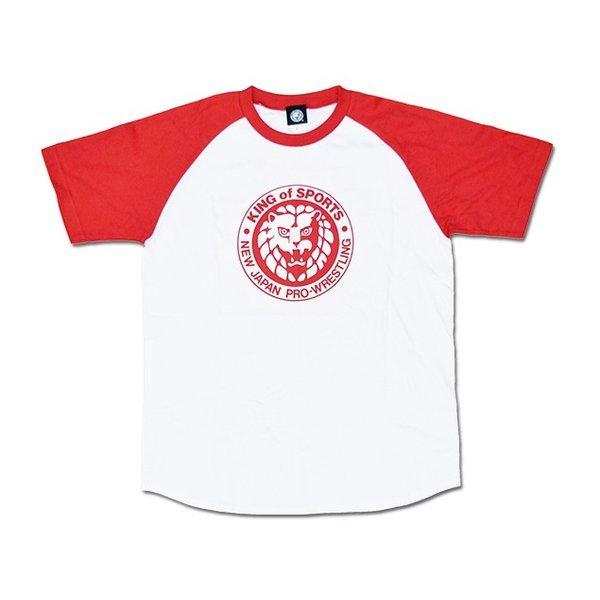 メール便対応: 新日本プロレス NJPW ライオンマーク クラシック ラグランTシャツ（レッド） :T-NJPW-Cla:プロレス専門店バック