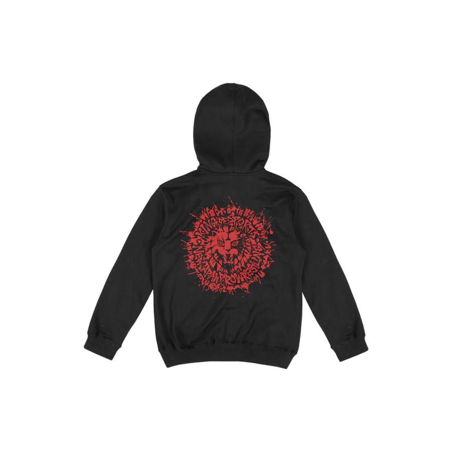 ライオンマーク ジップアップパーカー（2025・ブラック×レッド）新日本