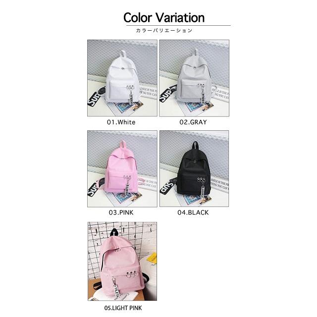 バックパック リュック シンプル チャーム付き シルバーリング