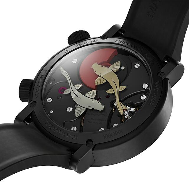 アランシルベスタイン　黒　ラバー18mm　7センチ イエマ アラン シルベスタイン モデル 自動巻き 腕時計 ブランド