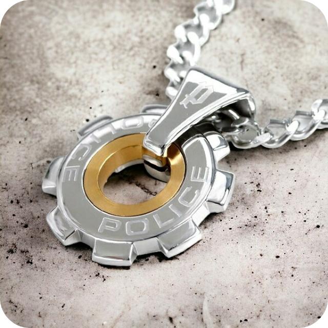 POLICE（ポリス） ネックレス チェーン ギア ペンダント シルバー 