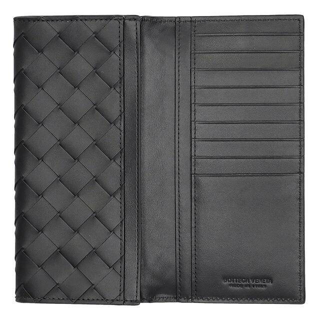 ボッテガ・ヴェネタ 長財布 メンズ レディース ブランド BOTTEGA VENETA イントレチャート 635567 V3US1 8803 ブラックの画像