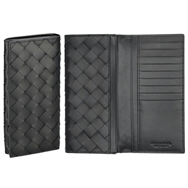 ボッテガ・ヴェネタ 長財布 メンズ レディース ブランド BOTTEGA VENETA イントレチャート 635567 V3US1 8803 ブラックの画像
