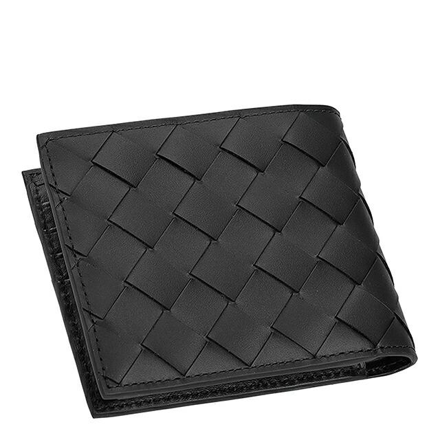 ボッテガ・ヴェネタ 二つ折り財布 二折財布 メンズ ブランド BOTTEGA VENETA 749412-V3US1 8803 ブラック/シルバーの画像
